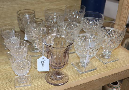A collection of drinking glasses, 19th century and later,